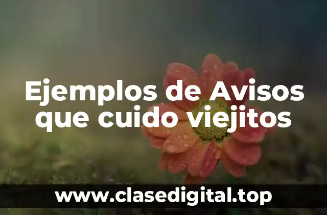 Ejemplos de Avisos que cuido viejitos