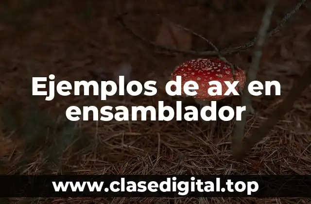 Ejemplos de ax en ensamblador