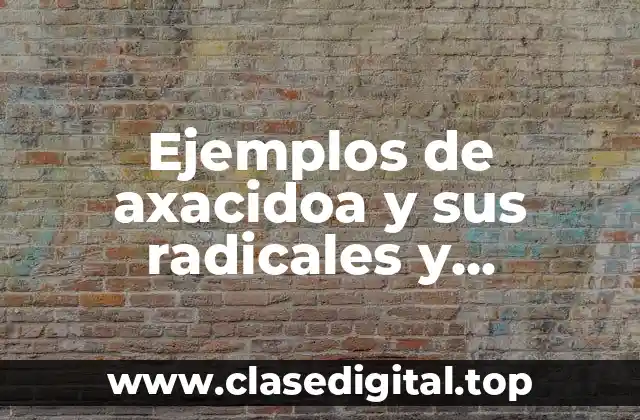 Ejemplos de axacidoa y sus radicales