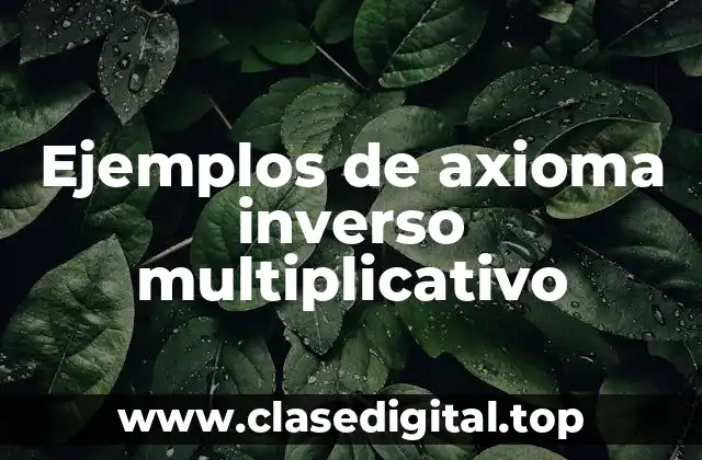 Ejemplos de axioma inverso multiplicativo