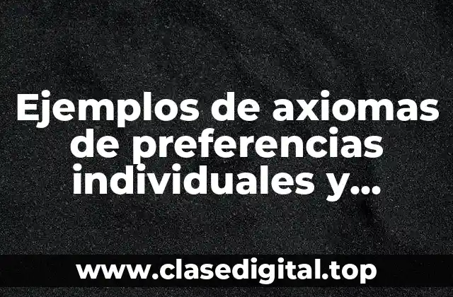 Ejemplos de axiomas de preferencias individuales y Significado