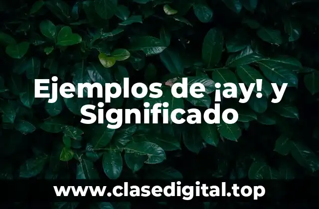 Ejemplos de ¡ay! y Significado