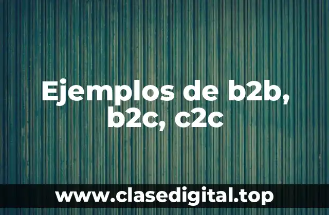 Ejemplos de b2b