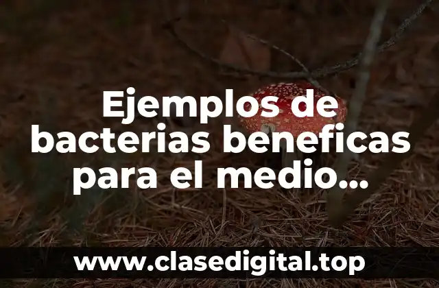 Ejemplos de bacterias beneficas para el medio ambiente