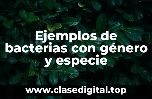 Ejemplos de bacterias con género y especie