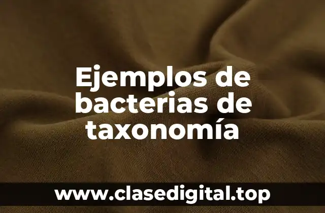 Ejemplos de bacterias de taxonomía
