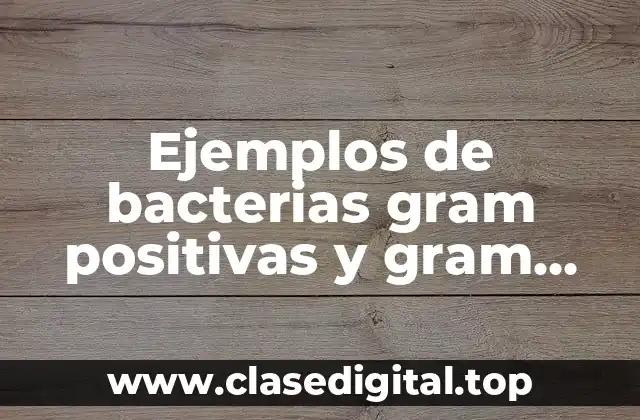 Ejemplos de bacterias gram positivas y gram negativas
