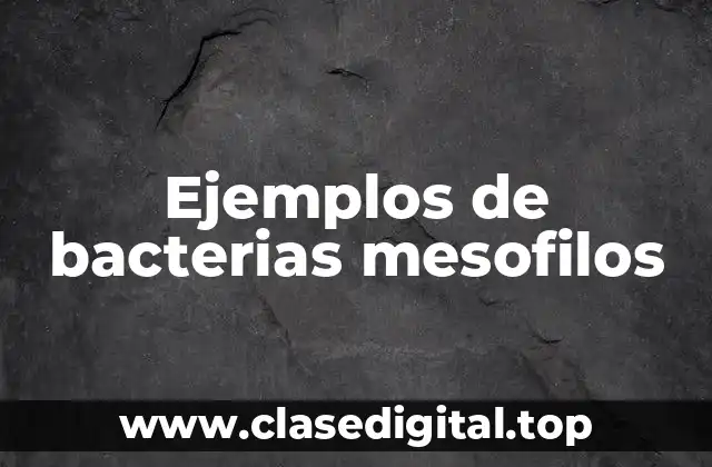 Ejemplos de bacterias mesofilos