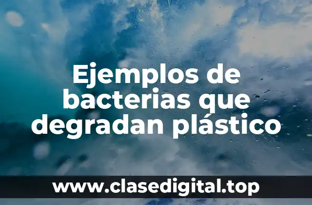 Ejemplos de bacterias que degradan plástico