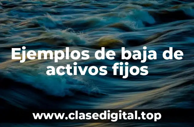 Ejemplos de baja de activos fijos