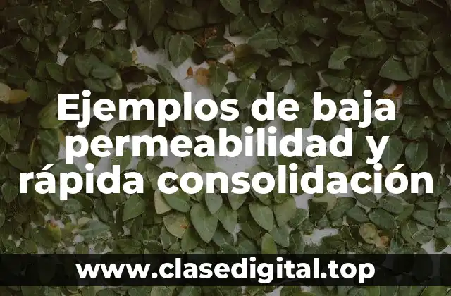 Ejemplos de baja permeabilidad y rápida consolidación