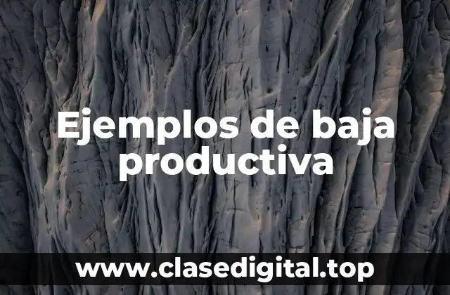 Ejemplos de baja productiva
