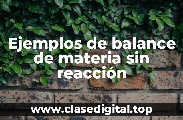 Ejemplos de balance de materia sin reacción