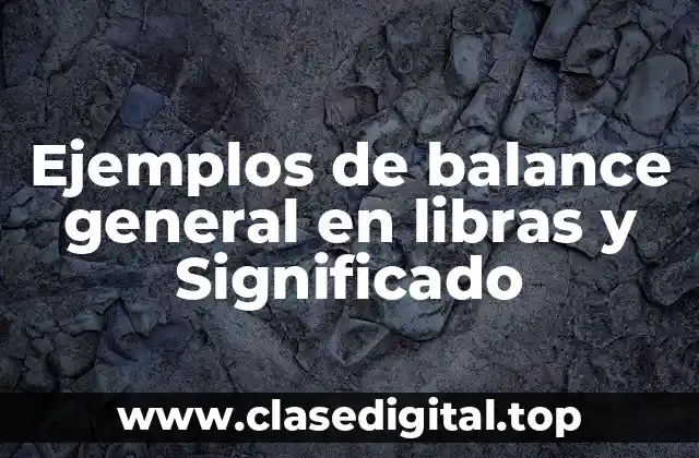 Ejemplos de balance general en libras