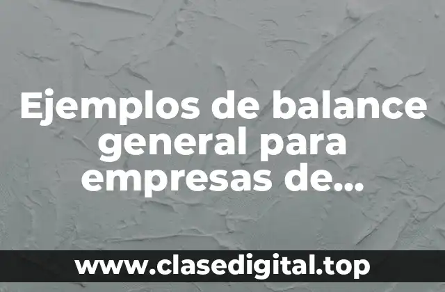 Ejemplos de balance general para empresas de servicios