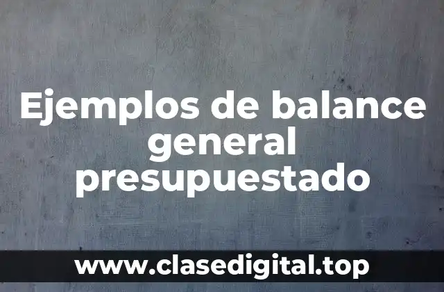 Ejemplos de balance general presupuestado