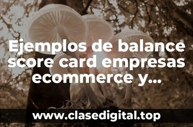 Ejemplos de Balance Score Card empresas ecommerce