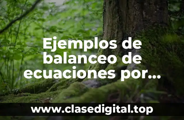 Ejemplos de balanceo de ecuaciones por oxidación