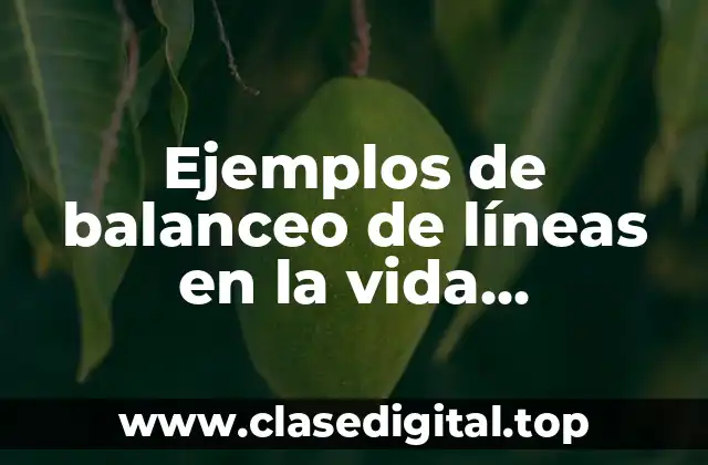 Ejemplos de balanceo de líneas en la vida empresarial cotidiana