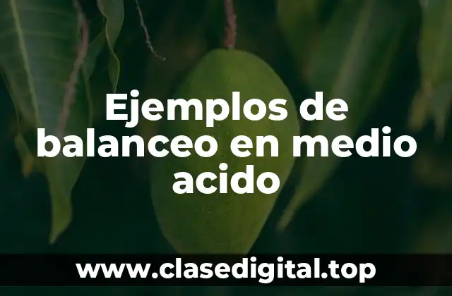 Ejemplos de balanceo en medio acido