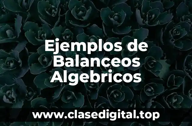Ejemplos de Balanceos Algebricos