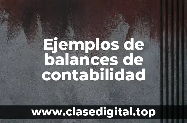 Ejemplos de balances de contabilidad