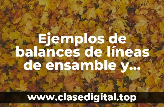 Ejemplos de balances de líneas de ensamble y Significado