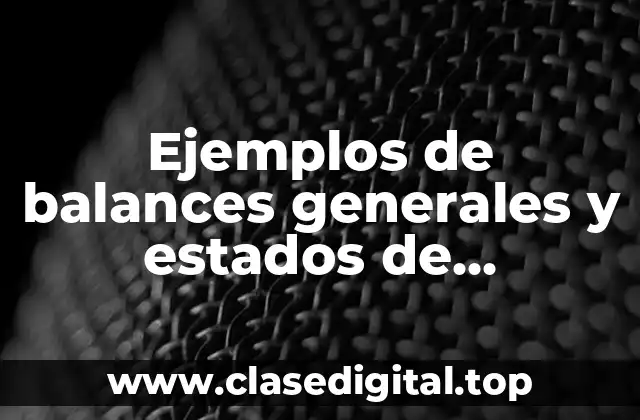 Ejemplos de balances generales y estados de resultados de empresas