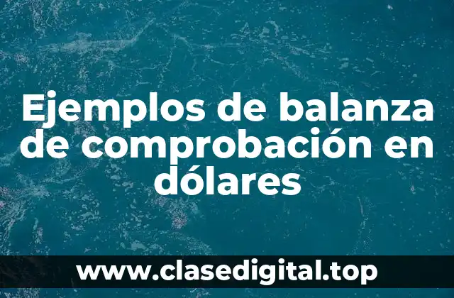 Ejemplos de balanza de comprobación en dólares