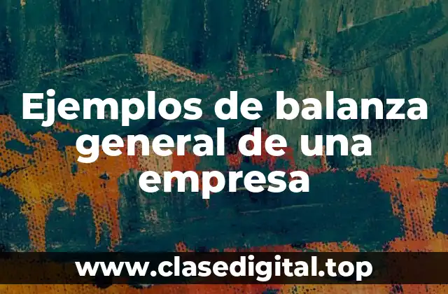 Ejemplos de balanza general de una empresa