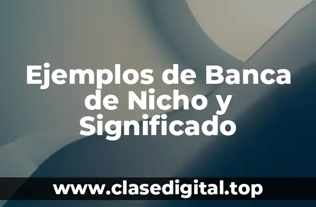 Ejemplos de Banca de Nicho y Significado
