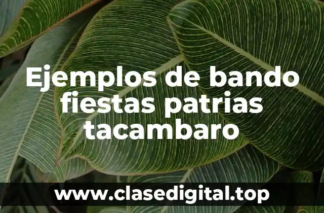 Ejemplos de bando fiestas patrias tacambaro