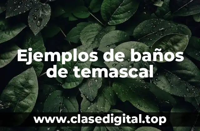 Ejemplos de baños de temascal