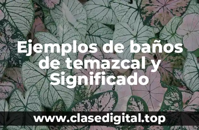 Ejemplos de baños de temazcal y Significado