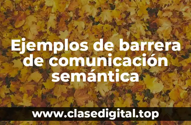 Ejemplos de barrera de comunicación semántica