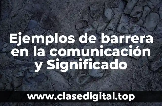 Ejemplos de barrera en la comunicación y Significado