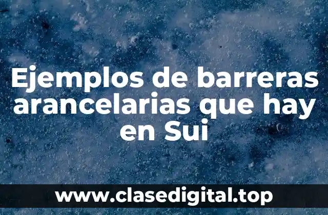Ejemplos de barreras arancelarias que hay en Sui