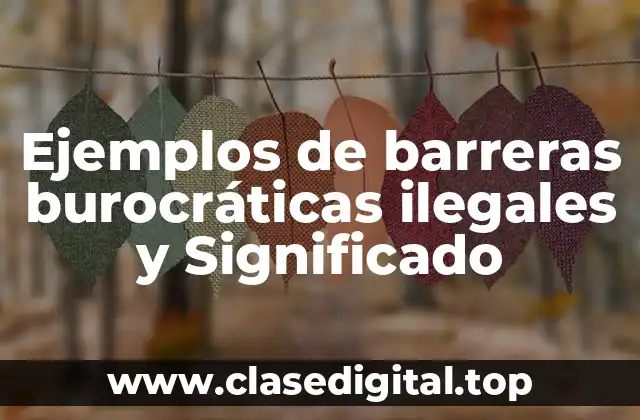 Ejemplos de barreras burocráticas ilegales y Significado
