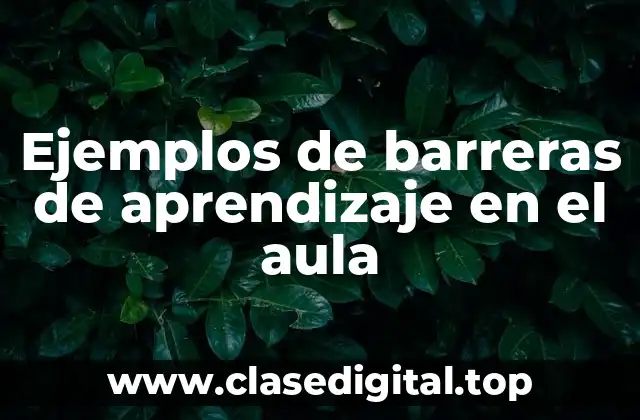 Ejemplos de barreras de aprendizaje en el aula