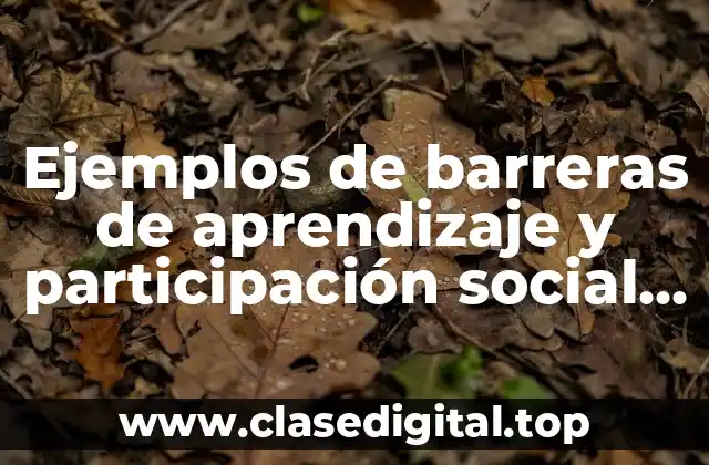 Ejemplos de barreras de aprendizaje y participación social en primaria