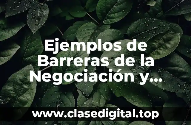 Ejemplos de Barreras de la Negociación