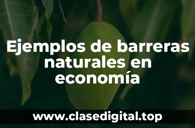 Ejemplos de barreras naturales en economía