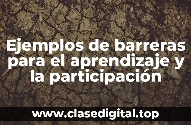 Ejemplos de barreras para el aprendizaje y la participación