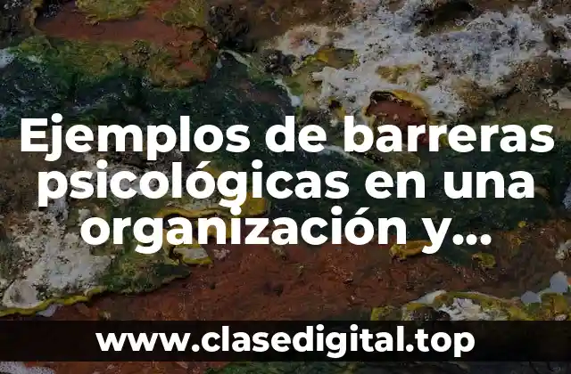 Ejemplos de barreras psicológicas en una organización y Significado
