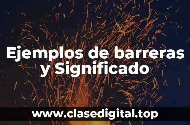 Ejemplos de barreras y Significado