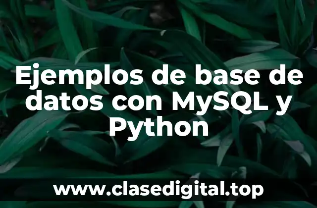 Ejemplos de base de datos con MySQL y Python
