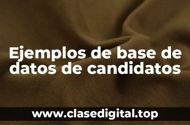 Ejemplos de base de datos de candidatos