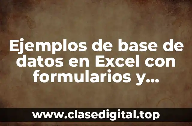 Ejemplos de base de datos en Excel con formularios