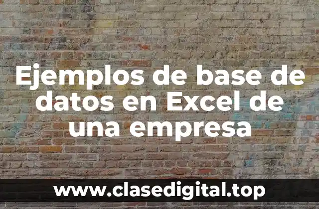 Ejemplos de base de datos en Excel de una empresa