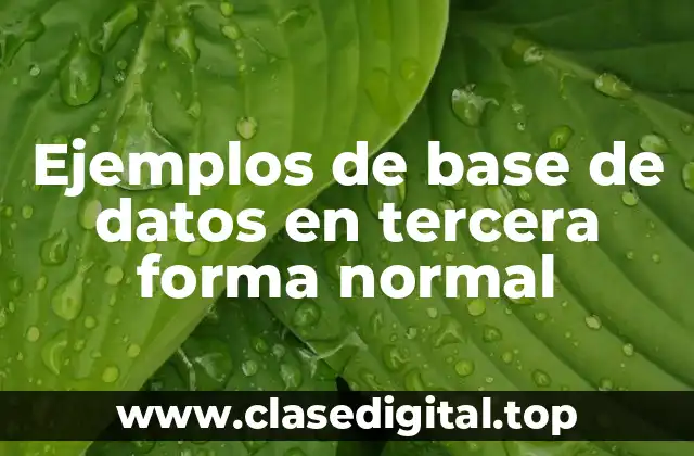 Ejemplos de base de datos en tercera forma normal